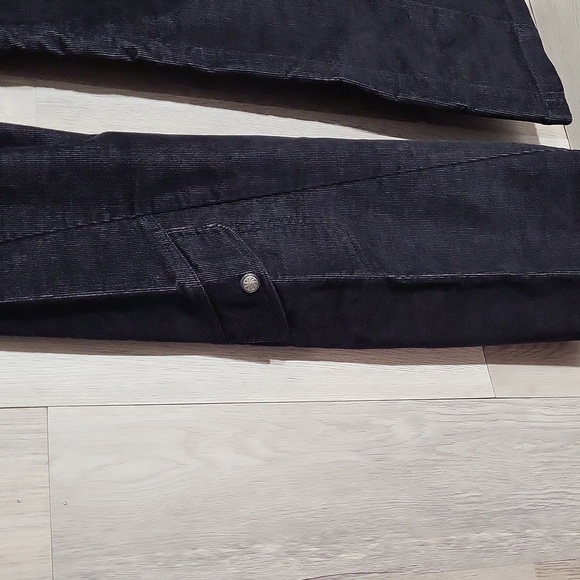 🛍Athleta Womens‎ 6 Corduroy Cargo Dipper Pants Black Flare Bootcut Y2K - Picture 10 of 13